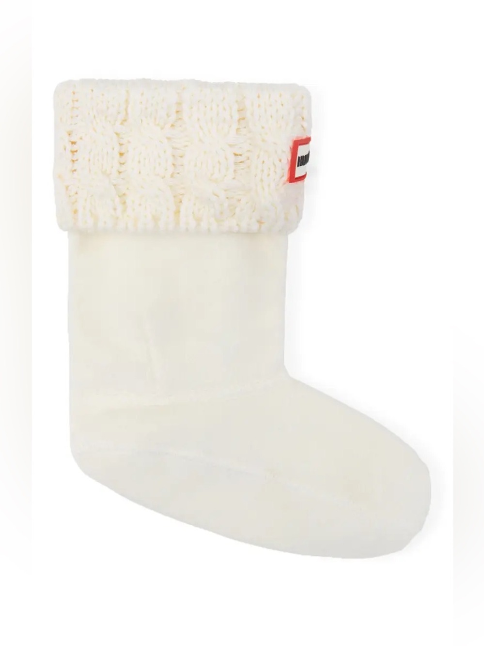 Hunter Boot Socks Fleece Lined Cream Cable Knit tried on never worn out size XL